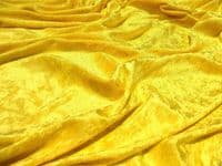 Crushed Velvet Velour Fabric Material - CANARY YELLOW